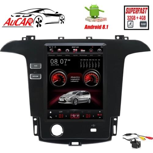 Tesla Android 8.1 DIN Car GPS navigation radio for Ford Smax/S-Max/Galaxy 2007-2015 autoradio audio car multimedia player Stereo