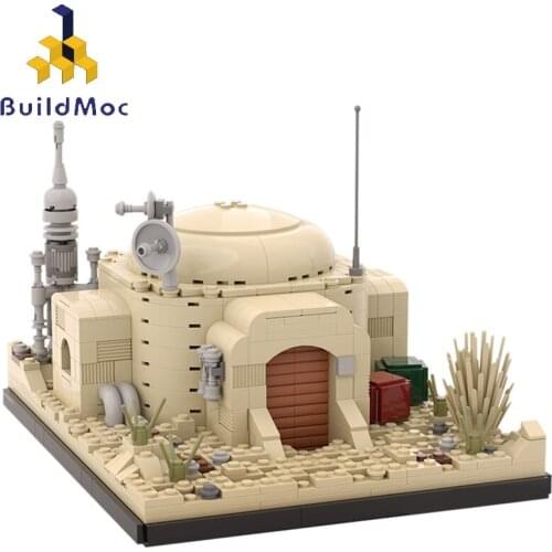 BuildMOC City Buildings MOC Desert Castle Movie Figures Home Architecture Building Blocks City Sets House Bricks Kids Toys Gift
