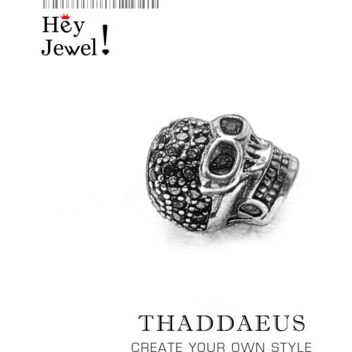 Beads Skull , Silver Zirconia Beads Fits Bracelet Europe Necklace Karma Charms European Jewelry Accessories