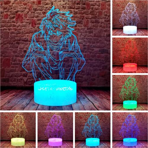 Death Note L·Lawliet Anime Figuras 3D Illusion LED Nightlight Sleeping Light Cartoon action & toy figures Boys