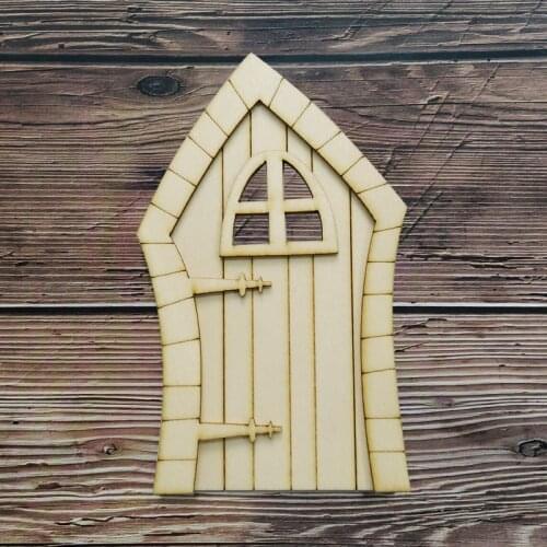 6pcs 3D DIY Wooden Fairy Door Garden Craft Embellishments Decoration Favors Home Decor Hobby Gift