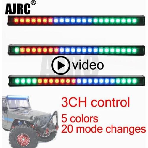 20 modes flicker RC Car Upgrade Parts LED Light Bar Bulbs Roof Lamp for 1/10 RC Crawler Traxxas TRX4 Axial SCX10 90046 D90 TF2