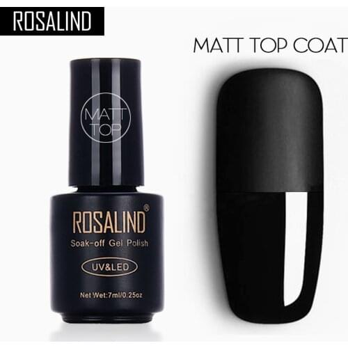 ROSALIND Matt Top Base Coat Nail Gel Polish Primer Reinforce Gel Vernis Semi Permanent Soak Off UV Gel Nails Art For Manicure