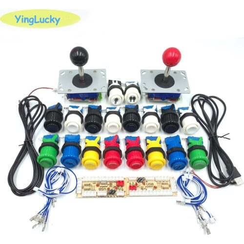 Game board DIY Arcade kit + American button 28mm+ zippy joystick + 2 players zero delay encode for arcade cabinet Raspberry Pi 4
