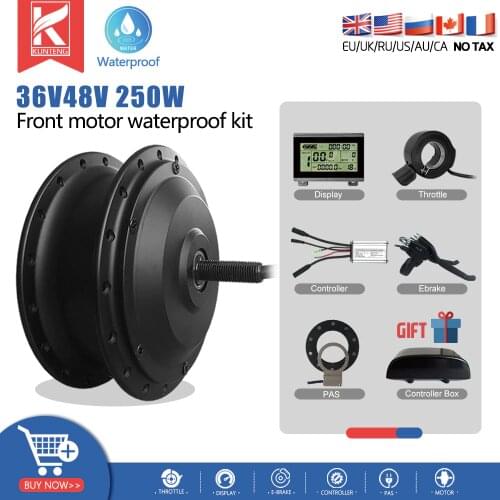 36V/48V 250W Ebike Conversion Kit Front Hub Motor With KT-LCD Display For 16"-700C Electric Bicycle Waterproof Conversion Kit