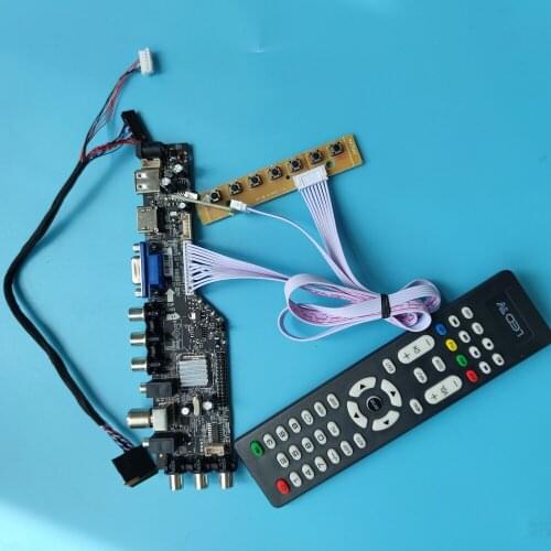 Kit For LTN140AT26 TV LVDS USB HDMI WLED remote Signal controller board digital DVB-T DVB-T2 1366X768 VGA AV LED 40pin 14"