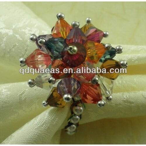 Crystal beades napkin rings,acrylic napkin holder