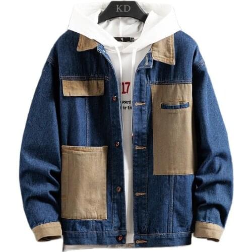 New Denim Jacket Men Hole Retro Motorcyle Basic Coat Streetwear Hip Hop Bomber Jacket Cowboy Mens Jean Jacket Chaqueta Hombre