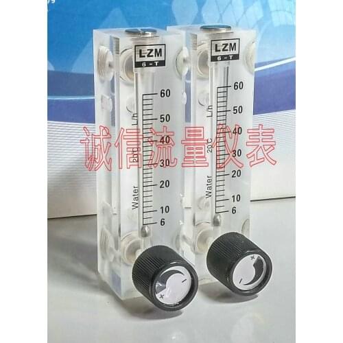 LZM-6T adjustable panel water flowmeter 6~60L/h fast socket connector for small liquid flowmeter