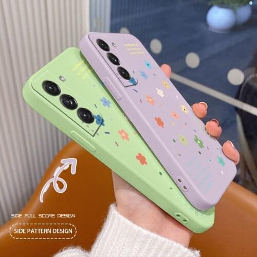 Small Floral Silicone Cover Case For Samsung Galaxy S21 S20 FE S10 Ultra Plus S10e Note 20 ultra 10 9 Plus Pro Phone Case