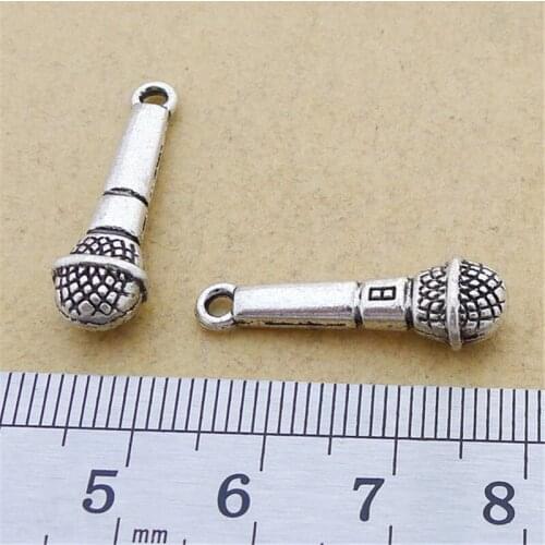 Microphone Music Charm Pendants Jewelry Making Finding DIY Bracelet Necklace Earring Accessories Handmade 5pcs