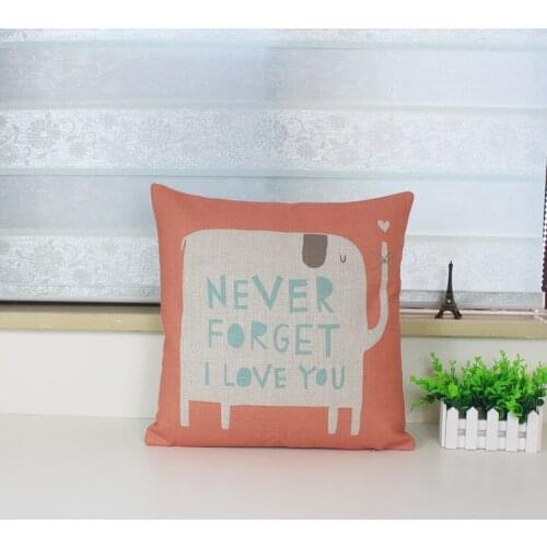 Elephant pillow cover, watercolor cute cartoon animal Elephant lover couple throw pillow case pillowcase wholesale