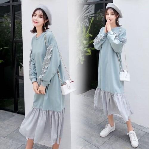 Maternity Wear 2020 Spring and Autumn New Round Neck Sweater Long Skirt Lazy Wind Out Nursing Casual Loose Comfortable