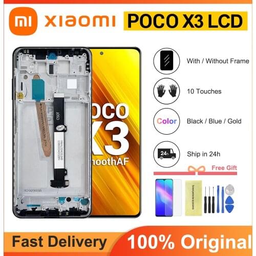 Original 6.67'' Display For Xiaomi Poco X3 NFC LCD With Touch Screen Digitizer Assembly for Xiaomi PocoX3 lcd Display M2007J20CG