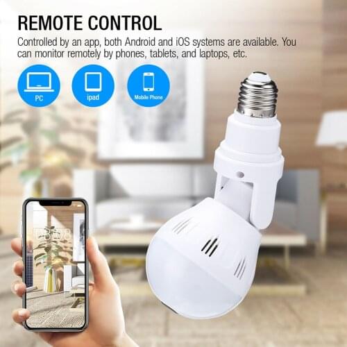 E27 Light Bulb 1080P HD 360° Panoramic Wifi Mini IP Camera Home Security Video Surveillance Camera Wireless CCTV Fisheye Network