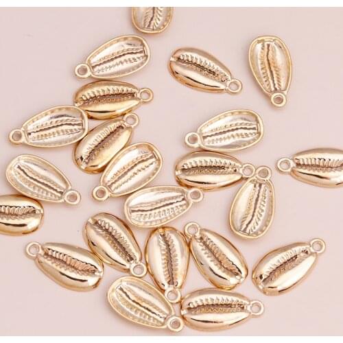 10pcs 23x12mm Gold Color Shell Charms Pendants for DIY Making Bracelets Necklaces Meatl Alloy Handmade Finding Jewelry