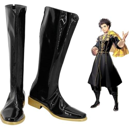 Game Fire Emblem: Three Houses Claude Cosplay Costume Shoes Boots Adult Mens Halloween Leather Boots L30