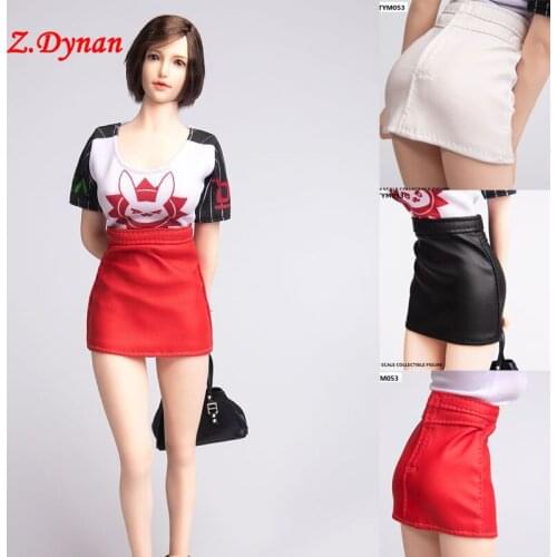 TYM053 1/6 Scale Sexy Female Figure Clothes Accessory Leather Skirt Black/Red/White Color Model for ph TBL 12'' Body