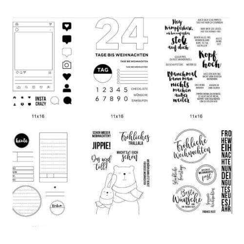 German Words Transparent Clear Silicone Stamp/seal for DIY Scrapbooking/ Album Decorative Clear Stamp Sheets A0460