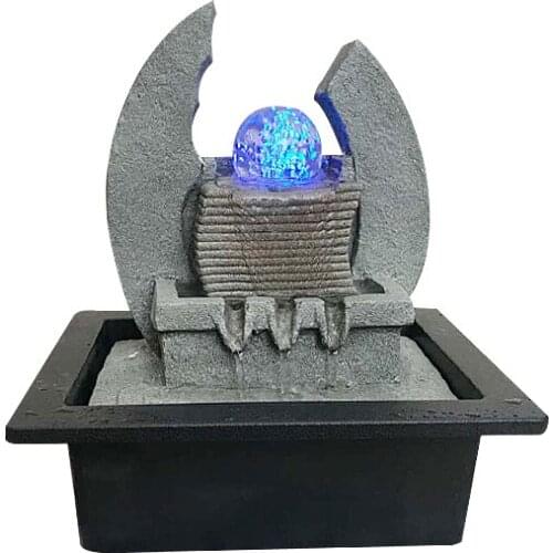 Make You Relaxation Indoor Waterfall Fountains With Rotating Led Lucky Feng Shui Ball Peaceful Water Sound DIY Water Features