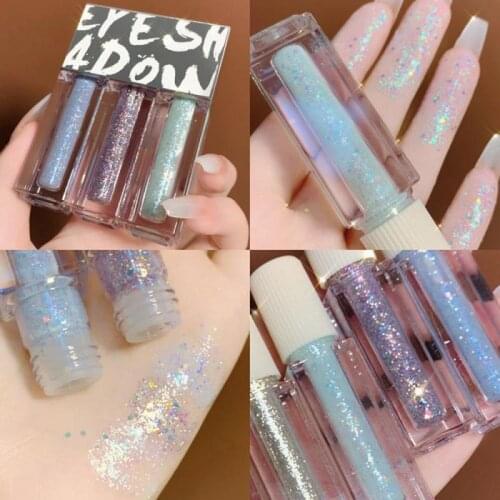 Star Diamond Streamer Three-color Liquid Eyeshadow Lying Silkworm High Gloss Liquid Pearly Shiny Polarized Tear Eye Makeup TSLM1
