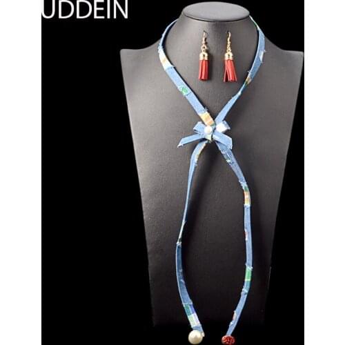 UDDEIN Newest simple jewelry bow-knot flower statement necklace & pendant fashion long necklace women exaggerate maxi collar