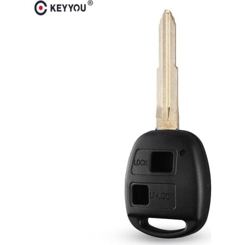 KEYYOU 2 Button Remote Replacement Car Key Shell Case For Toyota Yaris Uncut Blade Left Blade