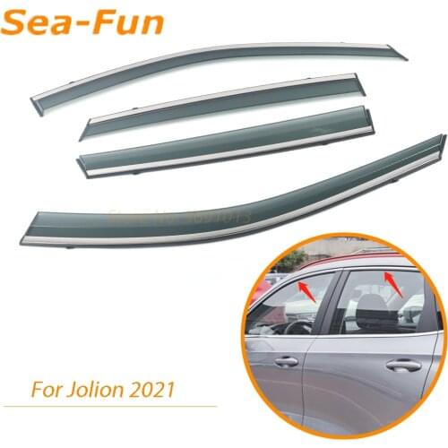 For Haval Jolion 2021 Car Windows Rain Shield Shelter Window Sun Visor Protection Cover Trim Frame Stainless Steel Accessories