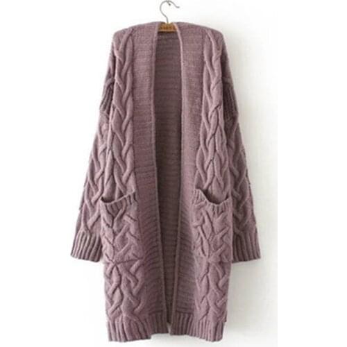 SheMujerSky Women Criss Cross Sweater Winter Long Cardigan 2020 Fashion Loose Warm Sweaters