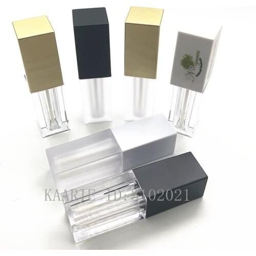 10-50pcs 5ml empty Square Lip Gloss Bottle lipgloss container clear square lip gloss tube lipgloss packaging gold/white/black