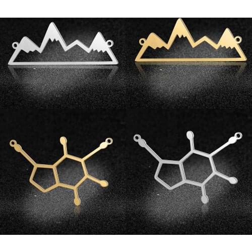 100% Stainless Steel Dopamine Mountain DIY Connector Charm Pendants Wholesale Pendant for Necklace DIY Jewelry Finding Charms