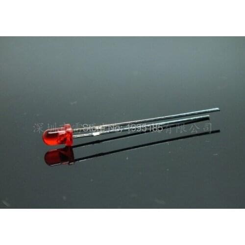 100PCS F3 Red Hair Red Light Beads Di-emitting diode LED 3MM Red Hair Long Legs Bright Red Red 100 / bag