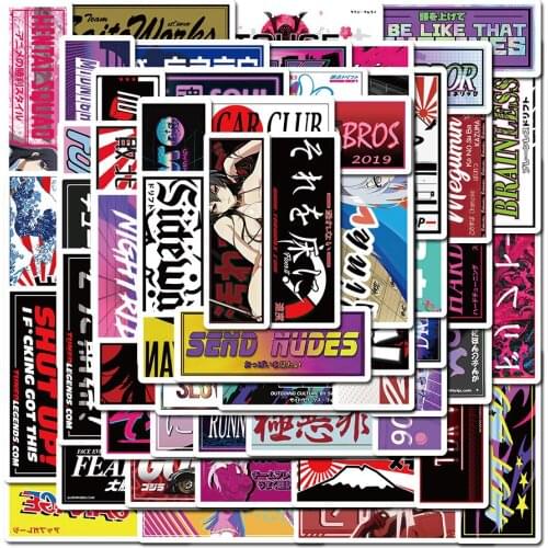 11/66PCS JDM Racing Car Modification Stickers Graffiti for Motorcycle Bike Skateboard Helmet Laptop Luggage Decals Toys