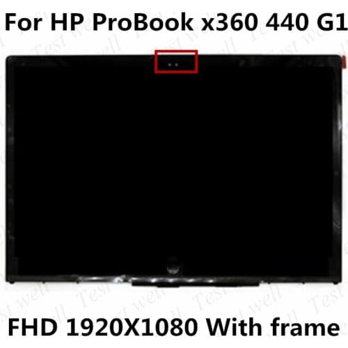 14'' inch Laptop Replacement For HP Probook X360 440 G1 LCD Touch Screen Digitizer Assembly With Bezel LP140WF8-SPR1 LP140WF8