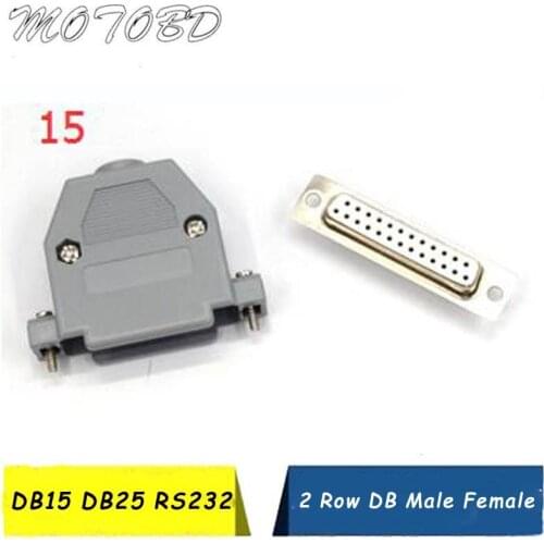 18Set Optional DB9 DB15 DB25 Hole/Pin Female/Male Blue Welded Connector RS232 Serial Port Socket DB Adapter