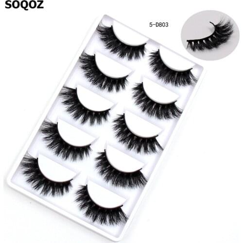 SOQOZ 3D Mink Lashes Natural Long False Eyelashes Fluffy eyelashes Volume Fake Lashes Makeup Extension Eyelashes