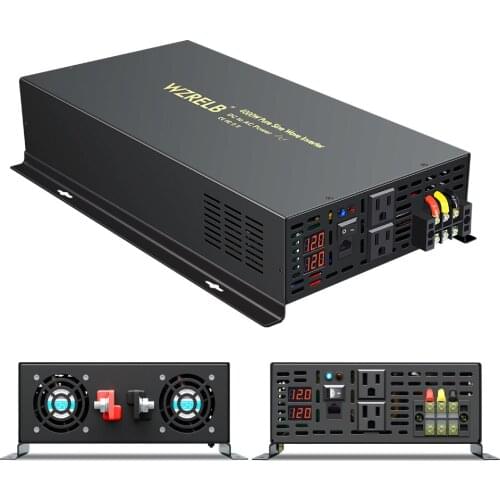 4000W Pure Sine Wave Inverter Off-grid 12V 24V 36V 48V DC TO AC 110V 220V Multi-protection LED Display Solar Inverters