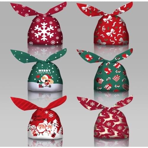 5/50 Pieces of Christmas Gift Cartoon Bag Gift Box Candy Biscuit Bag Decoration Christmas Party Gift Bag Children Birthday Party