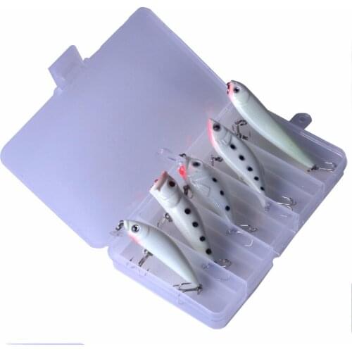 5Pcs Set Crankbait Minnow Fishing Lure With Box Luminous Fishing Wobblers Artificial Hard VIB Bait Fishing Tackle