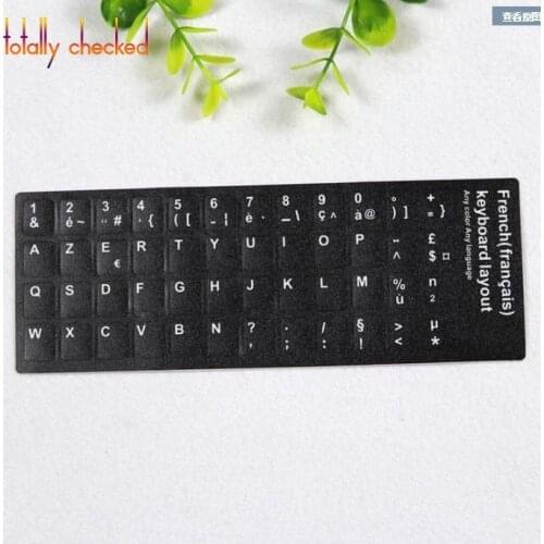 50PCS/Pack Arabic Spanish Portuguese Russian French English Keyboard Sticker Russia Language RU Layout cover Keyboard Key black