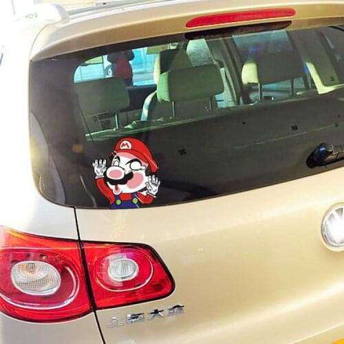 Aliauto Funny Super Mario Hit the windshield glass rear window Car Sticker And Decal For ford focus 2 3 volkswagen polo golf 5 7