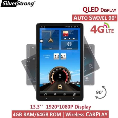 Tesla Style Android 10.0 Car Multimedia Player Auto Rotatable 1920*1080 IPS DSP Navigation GPS For Universal Car Radio 2 Din