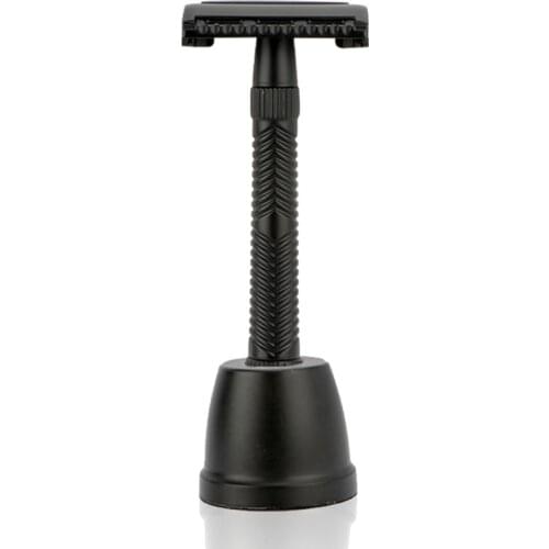 Long Handle Double Edge Safety Razor Butterfly Open Razor With 10 Stainless Steel Double Edge Safety Razor Blades&1 Travel Pouch