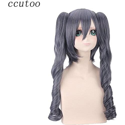 Ccutoo Black Butler Kuroshitsuji Ciel Phantomhive 65cm Blue Grey Mix Long Curly Synthetic Hair Cosplay Full Wigs Chip Ponytails