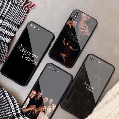 The Vampire Diaries Stefan Damon Salvatore Tempered Glass Case For iPhone 11 12 Pro XR X XS MAX 8 7 6 5 Plus Phone Back Cover