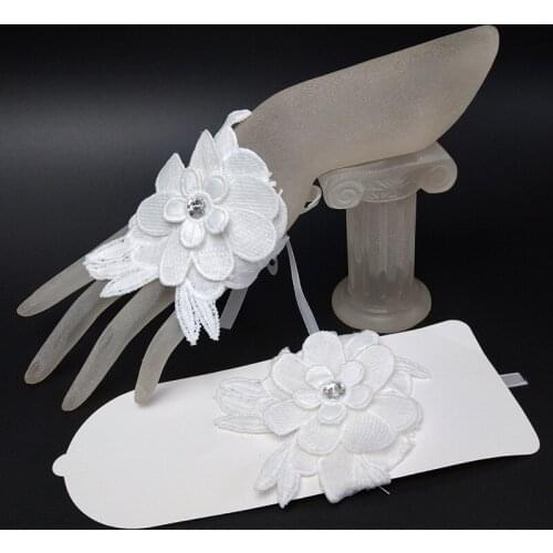 8-12 years old Ivory Colors kid children girl dance costume party lace performance fingerless gloves free shipping