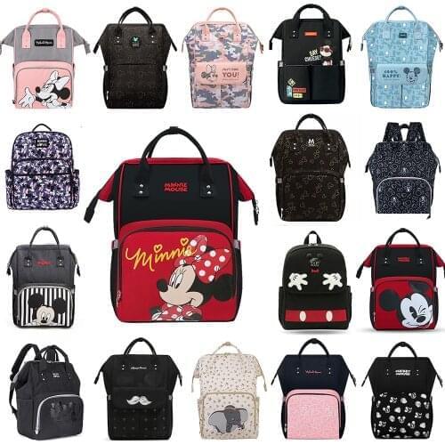 Disney Pre-design Cartoon Baby Diaper Bag Waterproof Baby Bag Organizer Nappy Maternity Bag For Stroller Mom Travel Free Hooks