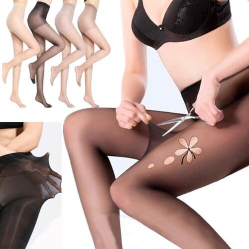 High Waist Elastic Tights Women Sexy Breathable Nylon Pantyhose Ladies 5D Tear Resistant Slim Stockings Sun Protection Stockings