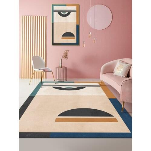 Customized Memphis Style Nordic Large Living Room Carpet Tea Table Cloth Simple Modern Bedroom Bedside Mats Home Easy to Care