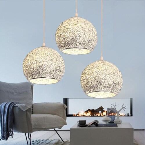 Kitchen Island Pendant Light Bar Modern Lights Bedroom Aluminum Lighting Office Silver Ceiling Lamp Bulb Include 1pcs Lamp